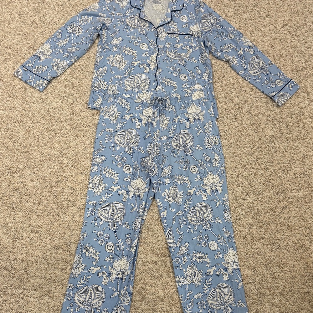 Roller Rabbit X Target Limited Edition Blue Floral Women's Two-Piece Pajama Set
